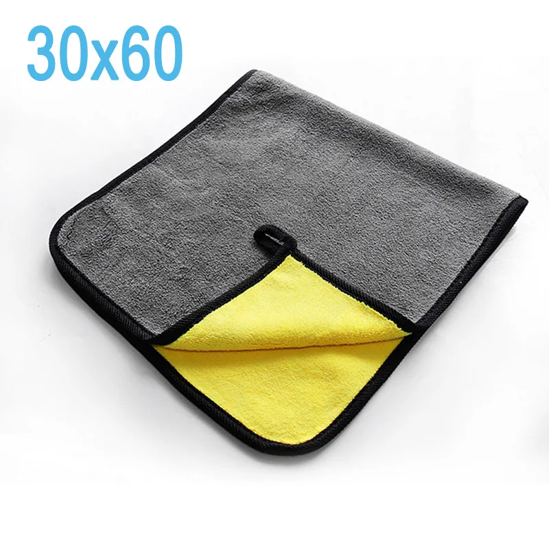 30 x 60cm Микрофибра автомобиля уход, полировка мыть Полотенца s плюшевые стирка, сушка Полотенца сильный из толстого плюша, полиэфирное волокно салфетка для чистки автомобилей - Цвет: 30 x 60cm