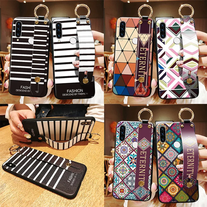 Wrist Strap Phone Holder TPU Case For Huawei P20 Lite P30 Pro P8 P9 P10 Mate 10 20 30 Lite Pro 2017 Nova 3 3i P Smart 2019 Cover