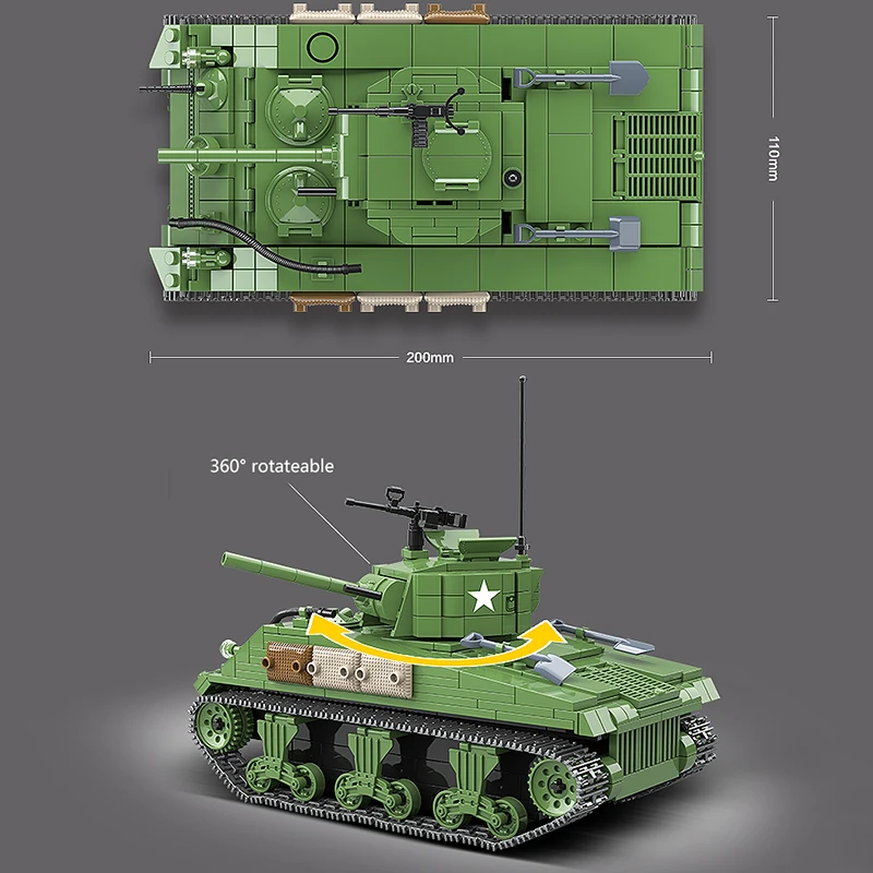 Details about   Children Military US Sherman M4A1 Tank Building Blocks Soldier Weapon Kids Toys 