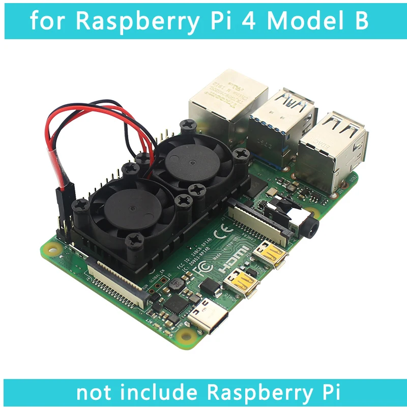 Raspberry Pi 4 Модель B двойной вентилятор с радиатором Окончательный двойной охлаждающий вентилятор кулер опционально для Raspberry Pi 3/3B+/4B