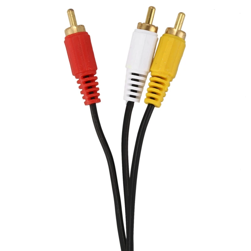 Abkt-тройной 3 RCA папа-папа Аудио Видео DVD кабель ТВ АВ 4,6 м длинный черный