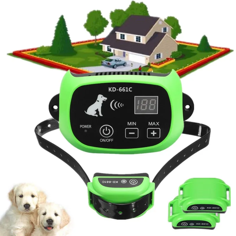 

3 Collar Receiver Wireless Electric Dog Pet Fence Waterproof Ultrasonic Training Collars Containment System Transmitter Collar