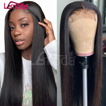 

Lemoda Closure Wig Straight Human Hair Wigs For Black Women Brazilian Remy Hair Wigs Preplucked 4x4 Lace Front Wig 180 Density