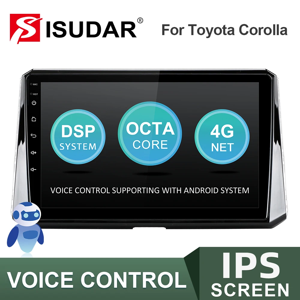 Автомобильное радио ISUDAR IPS для Toyota Corolla 2018 2019 Android Авторадио мультимедийный GPS DVR