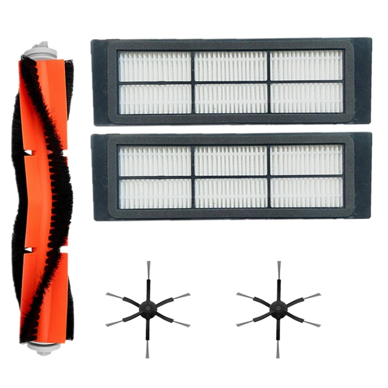 

Hot TOD-5Pcs/Set for Xiaomi/Roborock S50 S51 S55 Robot Vacuum Cleaner Parts 2Pcs Black 6-Arms Side Brushes& Washable Hepa Filter