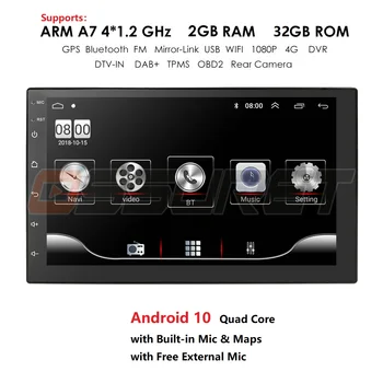 

Android 10 2 Din Car radio Multimedia Video Player Universal auto Stereo GPS MAP For Nissan Hyundai Kia toyota