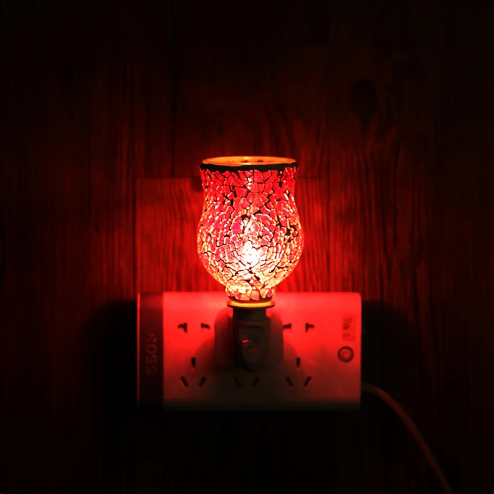 Mosaic Electric Plug In Led Aroma Diffuser Gypsophila Lamp Wax Melt Oil Burner Wax Warmer