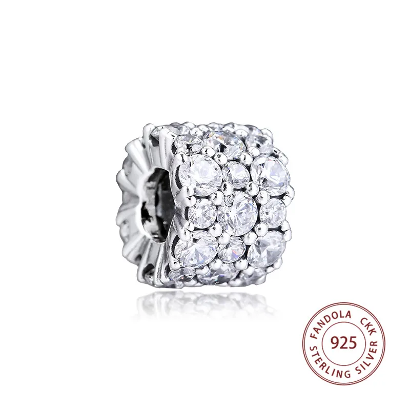 

Fits Pandora Bracelet berloques 925 Sterling Silver Clear Sparkling Zirconia Charms Beads for Jewelry Making kralen perle