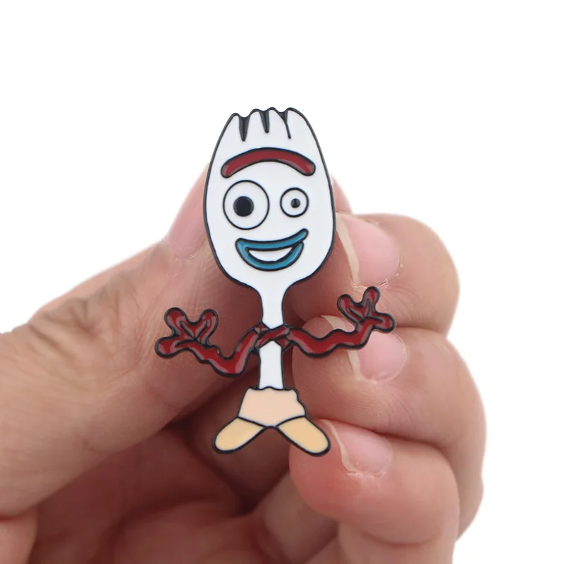 K653 забавные ювелирные изделия Forky Hello I am trash нагрудная булавка милый Вдохновленный аниме ювелирные изделия металлическая брошь булавки Джинсовая Шляпа значок