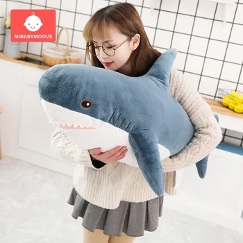 

80/100CM Shark Plush Toy Soft Stuffed speelgoed Animal Reading Pillow Baby Children Appease Cushion Birthday Gift Sofa Bedding
