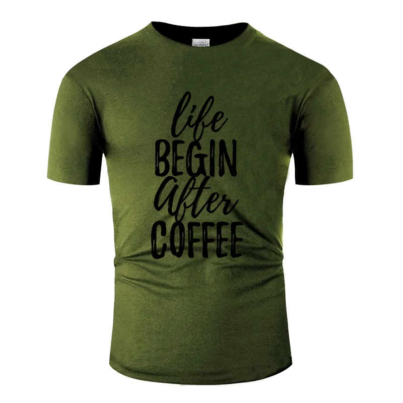 Футболка с принтом Humor life begin after coffee для мужчин, одежда для отдыха, футболка с круглым воротником, потрясающий размер, S-5xl хип-хоп