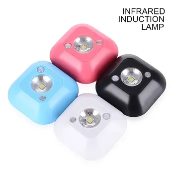 

LED Motion Sensor Night Battery Powered LED Night Light Motion Lamp with White Light for Emergency Infrared Wall Lamp Cabinet