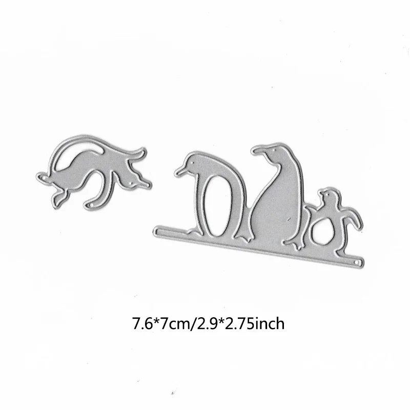 Обрученные штампы цветок металла режущие штампы семья кошка Пингвин ремесло вырубной трафарет дома звезды для бумажные карточки для скрапбукинга - Color: penguin dies