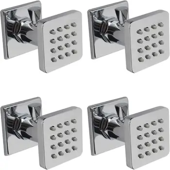 

Solid Brass Shower Body Spray Spa Massage Wall Jets, Flow Can Be Controlled, Showerhead Can Swivel (4pcs, Polished Chrom)