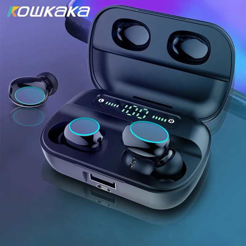 

Touch Control Bluetooth V5.0 Earphone Portable TWS Wireless Mini Earbuds 6D Stereo Headset 3500mAh Power Bank With LED Display