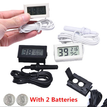 Digital Thermometer Hygrometer Temperature Humidity Gauge with Probe for  Vehicle Reptile Terrarium Fish Tank Refrigerator 20%OFF