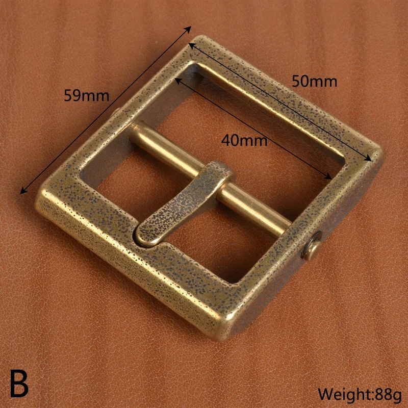 B Meetee 1pc ID40mm Pure Copper Brass Belt Buckle Head Detachable Retro Pin Buckles DIY LeatherCrafts Belt Decor Accessories YK156 - Цвет: B
