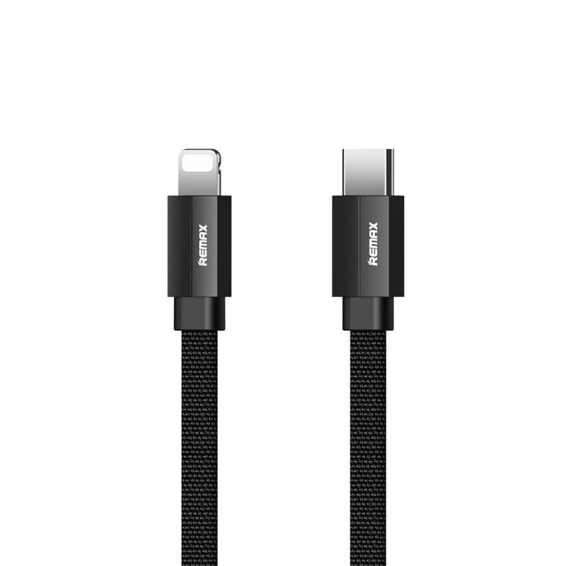 Remax USB C к Lightning Кабель для iPhone 11 Pro XS Max X 8 18 Вт PD быстрое зарядное устройство кабель для передачи данных для Macbook iPad Pro USB C шнур - Цвет: Черный