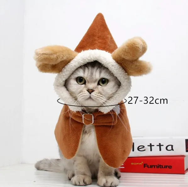 Одежда для домашних питомцев; кошки в стиле костюма эпохи Тан Новое поступление на год одежда с капюшоном с изображением кота осень-зима китайский Стиль Дракон плащ-костюм - Цвет: Brown