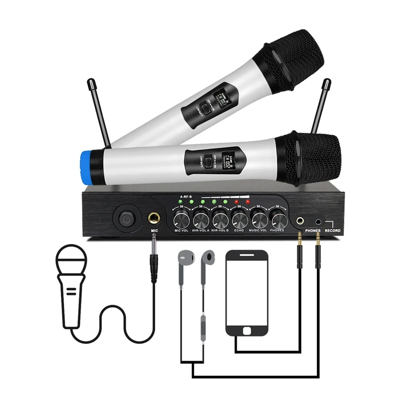 Профессиональный UHF Bluetooth беспроводной микрофон M6 с регулируемыми басами