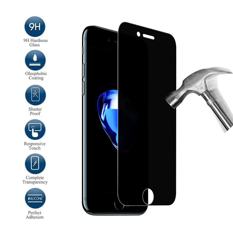 9H защита экрана против конфиденциальности для iPhone XS Max XR X защитное стекло из закаленного стекла для iPhone 8 7 Plus 6 6s Plus 5 5S SE