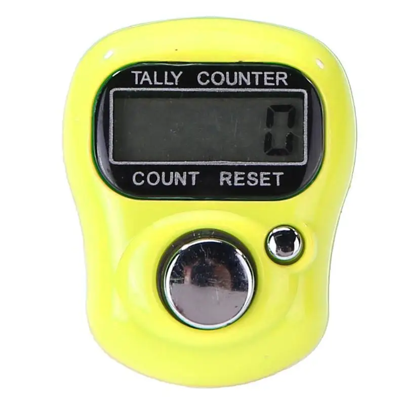 Цвет: желтый Мини-счетчик пальцев ЖК-электронный цифровой Счетчик Диапазон подсчета 0-99999 - Цвет: Цвет: желтый