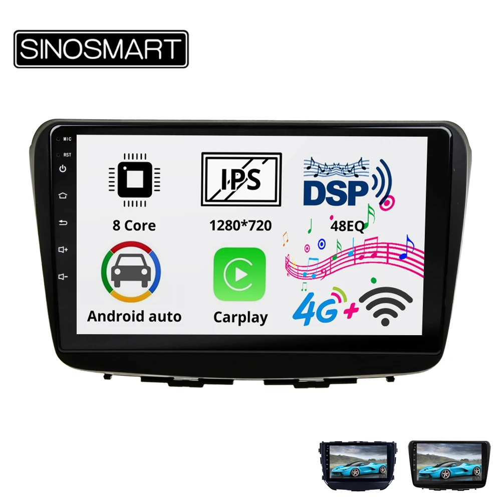Sinosmart 8 ядро DSP48 EQ 2Din IPS/QLED 2.5D экран автомобильный gps радио навигации плеер для Suzuki