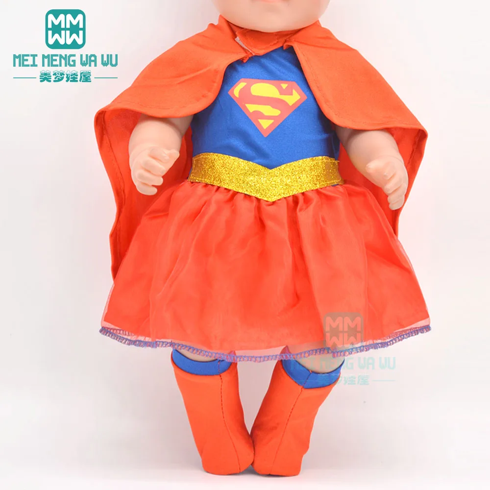 Clothes for doll fit 43cm toy new born dolls accessories and 45cm American doll Cartoons people Dress + Cloak american princes other people 1 cd