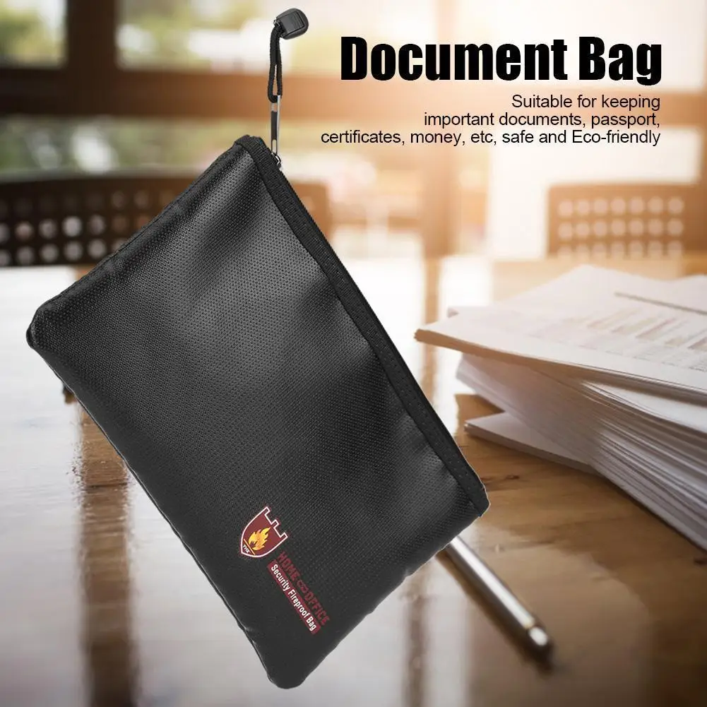 Fireproof Document Bag Fire Resistant Waterproof Envelope Pouch for Passport Money Files JLRJ88