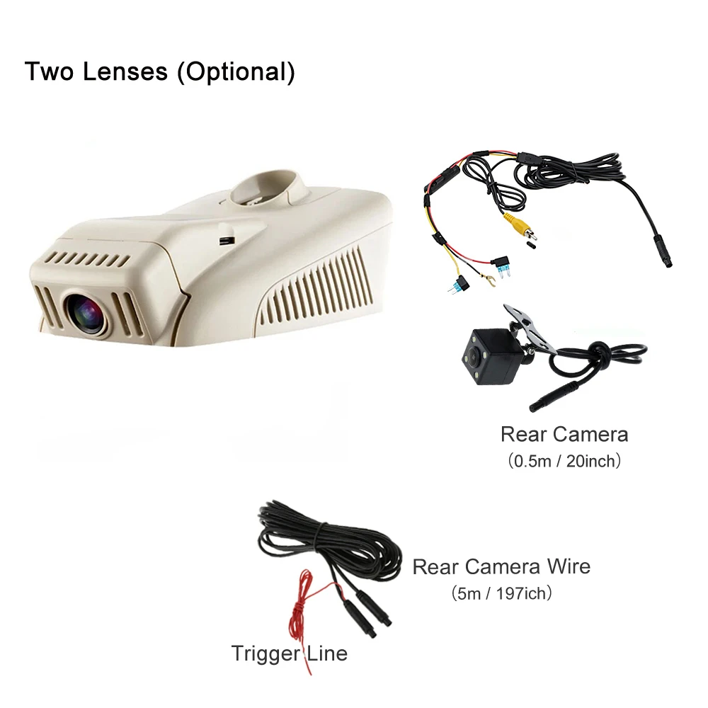 Beige Double Camera Автомобильный регистратор DVR видеорегистратор камера Wifi цифровой видеорегистратор для Mercedes Benz GLC Class X253 C253 GLC300 GLC350 GLC200 - Название цвета: Beige Double Camera