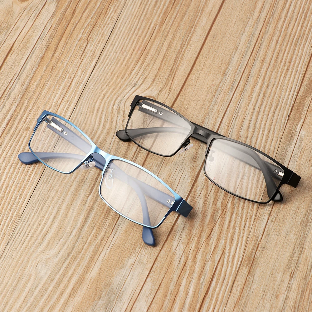 Gafas de lectura clásicas de negocios para hombres, lentes de lectura de marco de aleación de titanio, lentes de resina ultraligeras, gafas de presbicia, moda