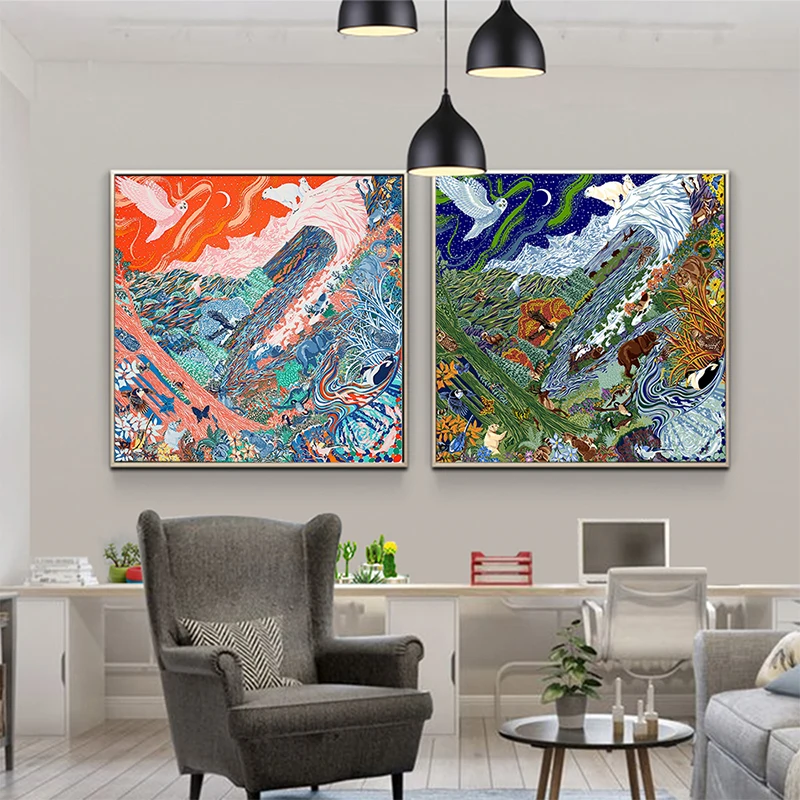 

Minimalist Personality Abstract Landscape Canvas Painting Wall Art Nordic Posters and Prints Wall Pictures for Living Room Decor