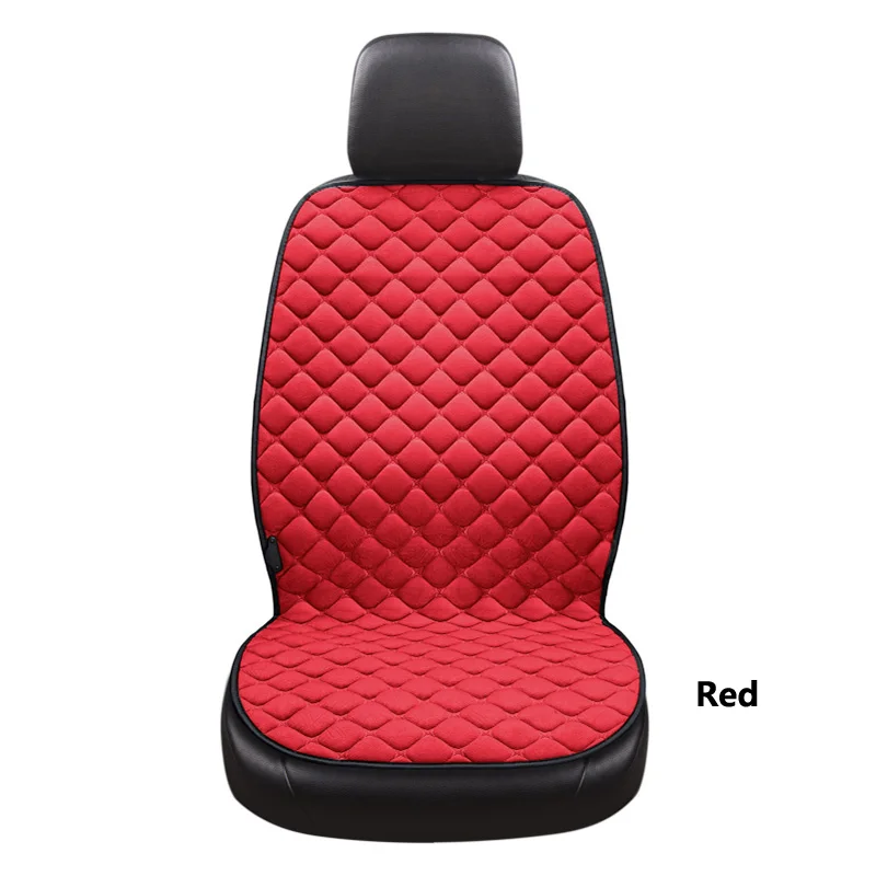 Автомобильная грелка 12 В, автомобильное сиденье, зимний теплый чехол, грелка, подушка заднего сиденья - Название цвета: Single seat red-DD