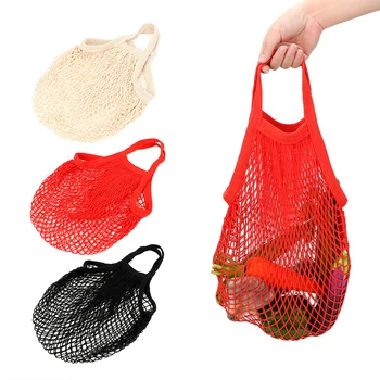 

HOOMIN Reusable String Bag Fruit Storage Handbag Totes Foldable Home Organization Mesh Net Turtle Bag Storage Shopping Bags