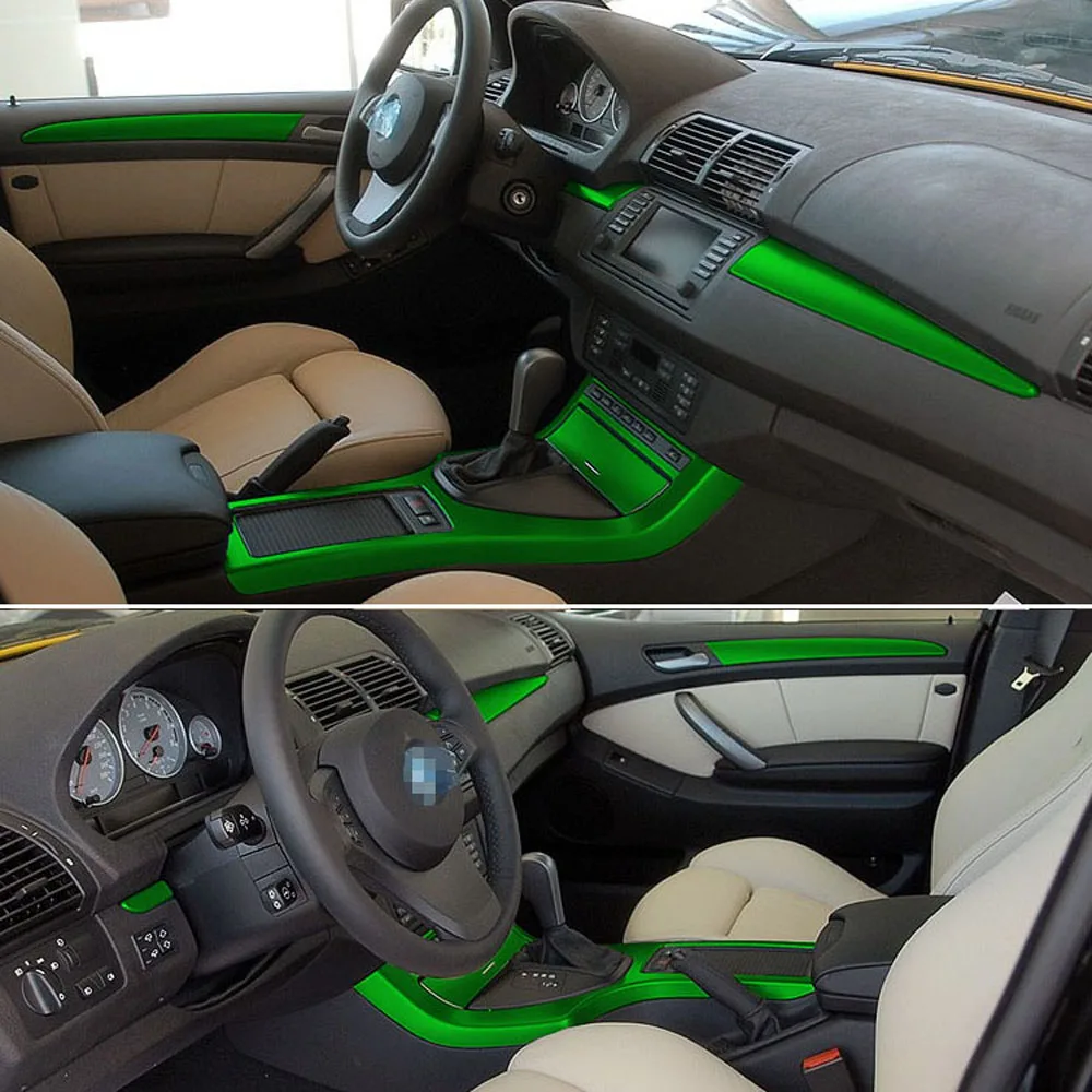 For BMW X5 E53 1999-2006 Interior Central Control Panel Door Handle 3D/5D Carbon Fiber Stickers Decals Car styling Accessorie