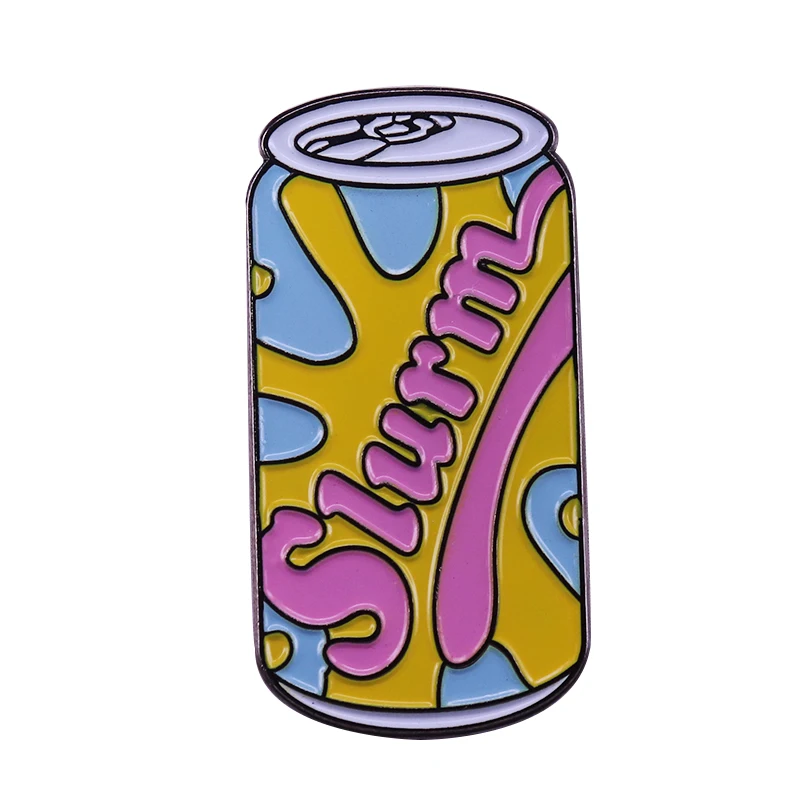 Эмалированная булавка Slurm брошь в виде банки jolt cola красочный значок напитка