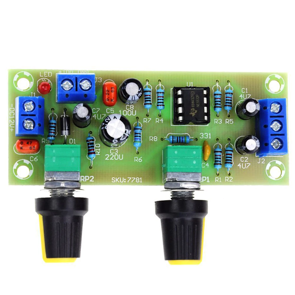 

DC 10-24V Preamp Board Smart Accessories Filter Plate Amplifier Subwoofer 22Hz-300Hz Single Supply Volume Control Bass Tone