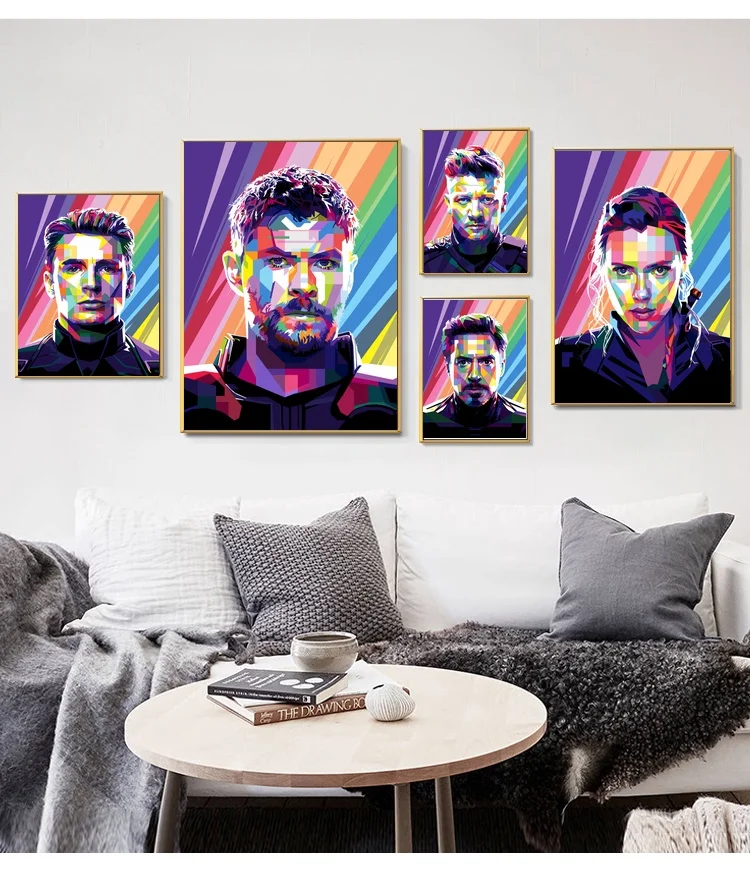 

The Avengers Movie Robert Downey Robert Downey Chris Hemsworth Chris Evans Poster Canvas Art Picture for Living Room Home Decor