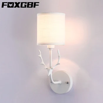 

FOXGBF fabric wall lamp E14light source lamp bedside lamp bedroom living room wall hanging atmosphere lamp cylindrical wall lamp