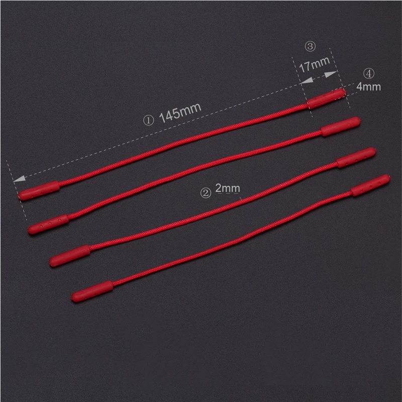 100pcs Zip Puller Injection Molding With String Zipper Pulls Cord Replacement fastener Slider Jacket Backpack Accessories