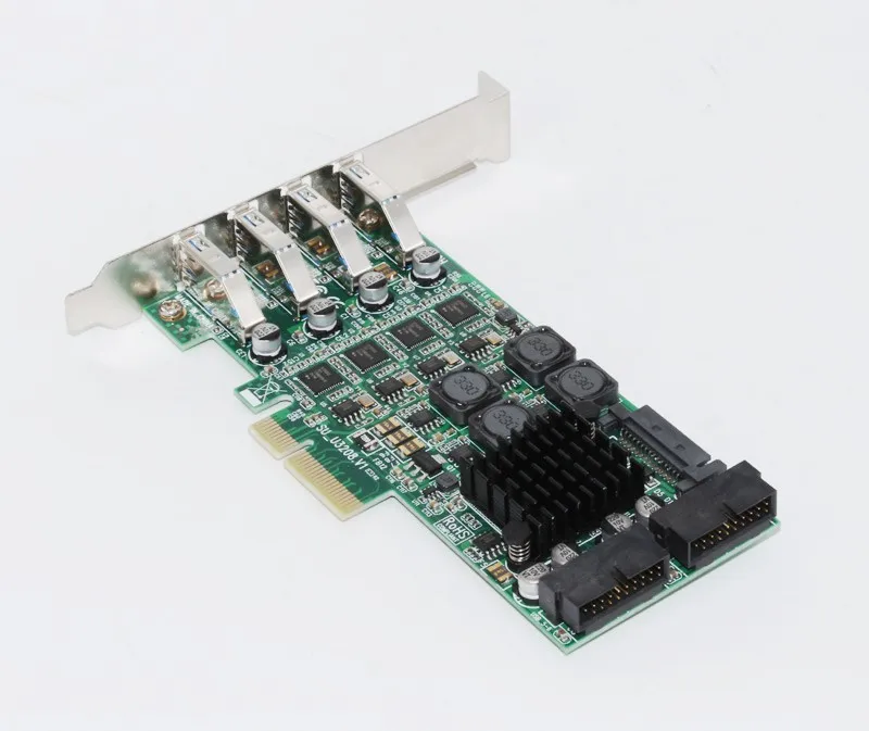 USB 3,0 PCI-E Расширительная карта Raiser 8 портов USB3.0 карта с разъемом PCI Express 19 Pin USB 3,0 адаптер SATA разъемы питания для серверной камеры
