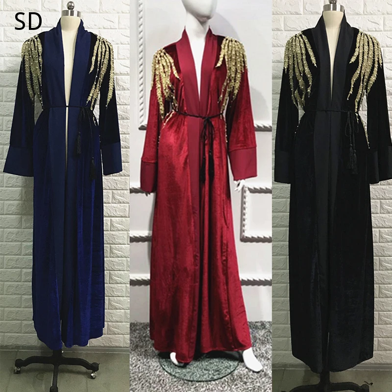 

Embroidery Open Abaya Dresses Turkey Muslim Hijab Dress Qatar Ramadan Caftan Marocain Robe Dubai Turkish Islamic Clothing