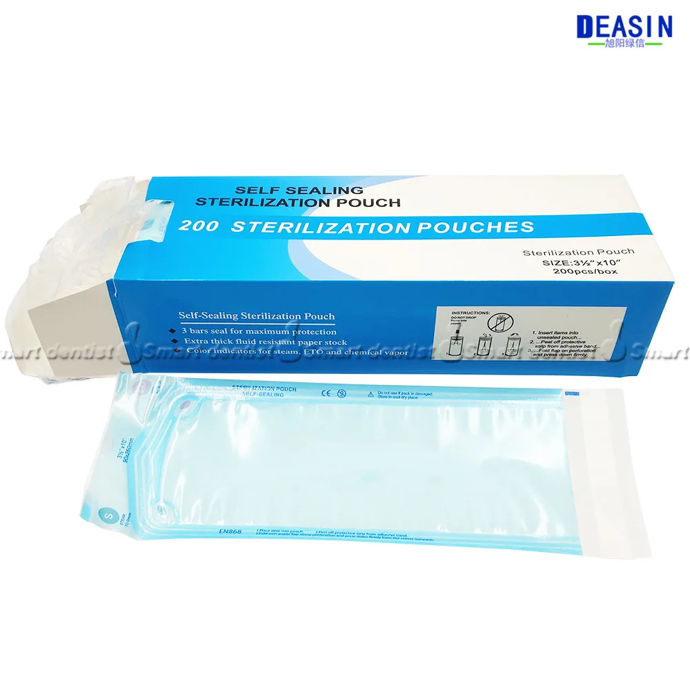 

200pc Self-Sealing Sterilization Pouches - Auto Clave Bags (90x260mm)