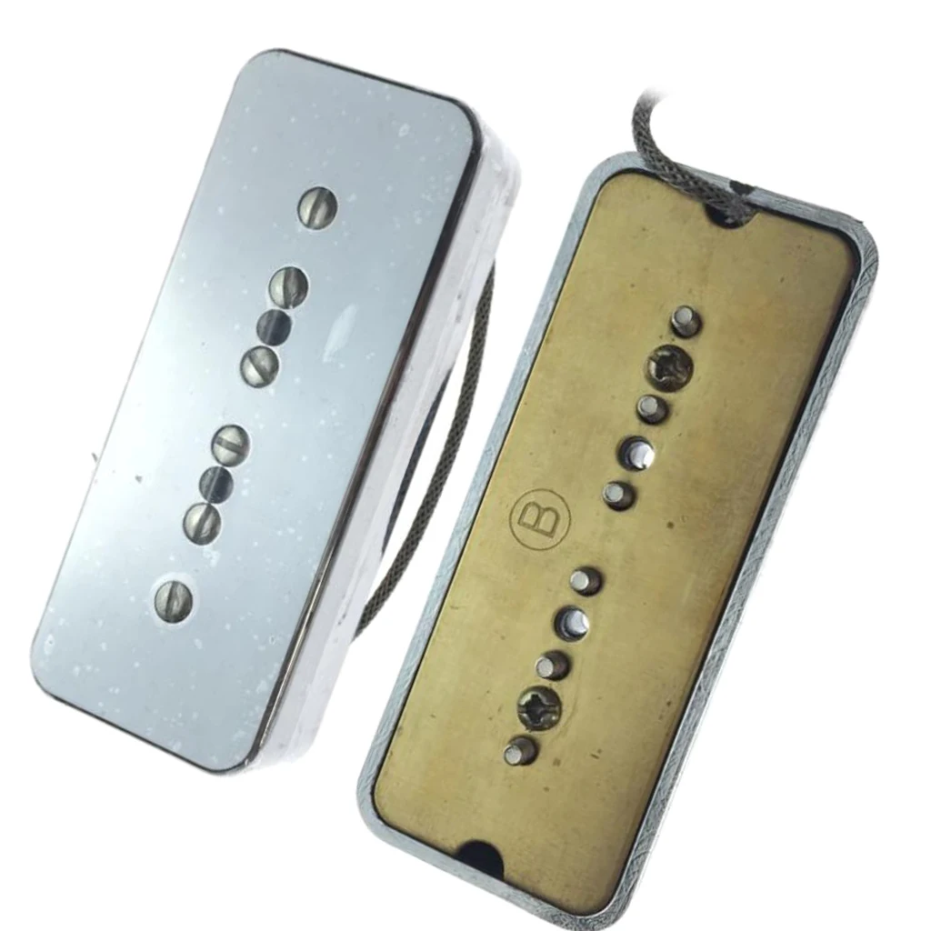2pcs P90 Soap-bar Pickup 50/52mm Pole Spacing Silver for Electric Guitar Parts