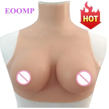 

EOOMP 75C Realistic Silicone Breast Forms High Collar Neck Fake Boobs for Crossdresser Silicone Gel Fillers Shemale Drag Queen