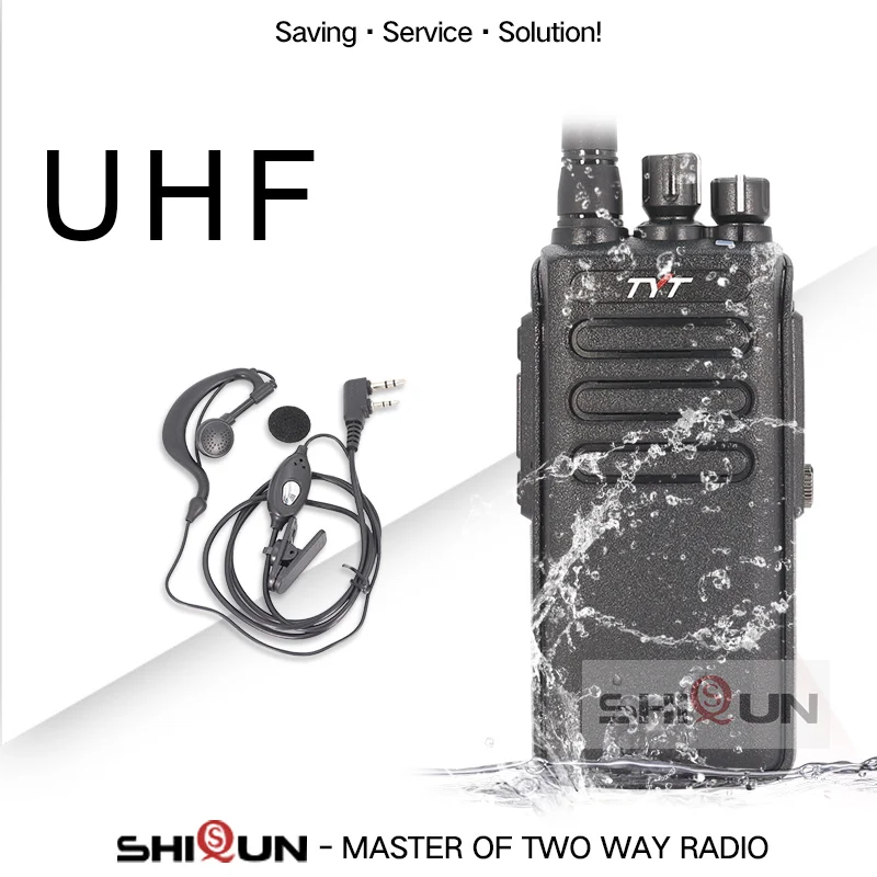 TDMA цифровое радио 136-174 МГц VHF 10 Вт TYT MD-680 MD680/MD358 UHF 10 Вт 400-480 МГц DMR цифровое двухстороннее радио 10 км IP67 водонепроницаемое - Цвет: UHF-Headset