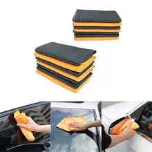 Автомобильная губка для мытья и уборки, тряпка для воска автомобиля, Губка из микроволокна, оверлок, полировка, круглая губка для мытья автомобиля, высокая плотность, круглая