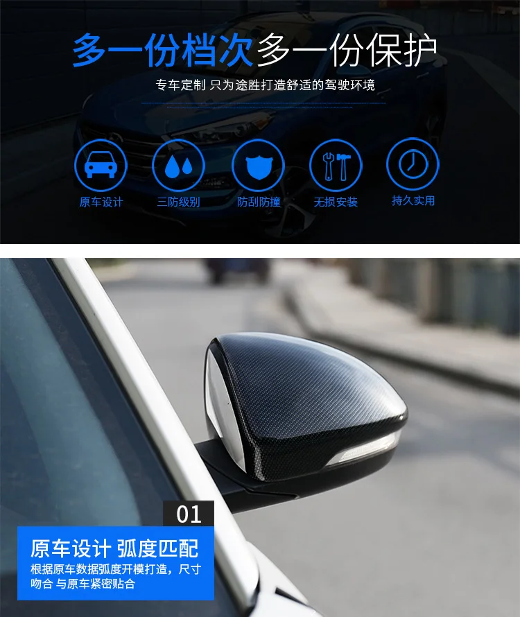 Для hyundai Tucson хромированные детали из АБС Автомобильная липучка заднего вида боковое стекло зеркальная крышка отделка рамка 2 шт