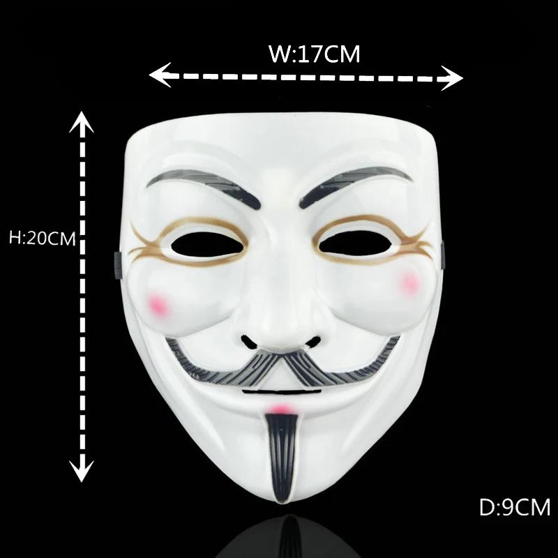 1 шт., Вечерние Маски для лица, V Word Vendetta, маска, Необычные костюмы для взрослых, аксессуары, вечерние маска для косплея на Хэллоуин