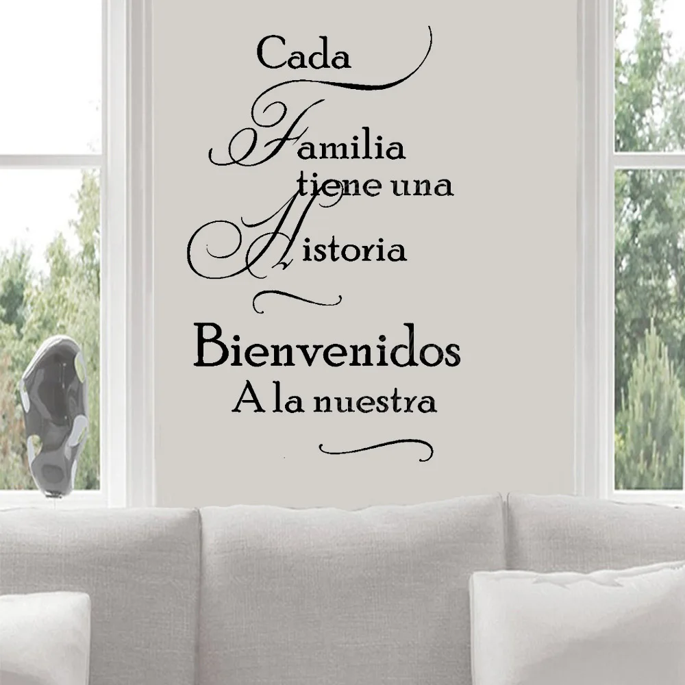Pegatinas para pared con frases que se ven en español para el hogar
